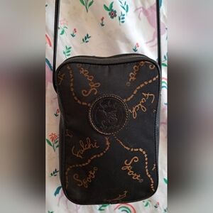 EUC Vintage 80s Carlos Falchi Sport Black Canvas Casual Everyday Prep Purse Bag